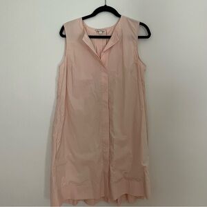 Gap Vintage Pink Cotton Button-down Dress Pockets Cottagecore Grandma Size 8